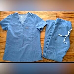 Figs Blue Scrub Set